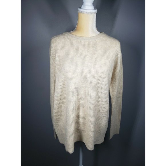 Magnolia Waffle Sweater Cream Women's Size L - Picture 1 of 7